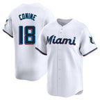 Kooe M.Marlins #18 Griffin Conine Player White Home Limited Stitched Jerseys