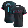 Kooe M.Marlins #1 Connor Norby Player Black City Connect Home Limited Elite Stitched Jerseys