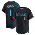 Kooe M.Marlins #1 Connor Norby Player Black City Connect Home Limited Stitched Jerseys