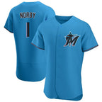 Kooe M.Marlins #1 Connor Norby Player Blue Home Limited Elite Stitched Jerseys