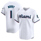 Kooe M.Marlins #1 Connor Norby Player White Home Limited Elite Stitched Jerseys