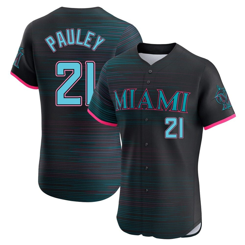 Kooe M.Marlins #21 Graham Pauley Player Black City Connect Home Limited Elite Stitched Jerseys