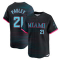 Kooe M.Marlins #21 Graham Pauley Player Black City Connect Home Limited Stitched Jerseys