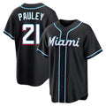 Kooe M.Marlins #21 Graham Pauley Player Black Fashion Out Home Game Stitched Jerseys
