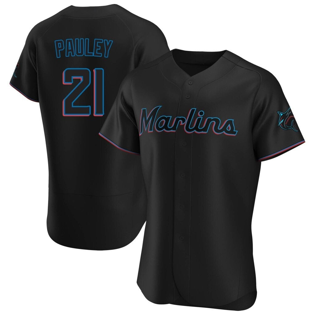 Kooe M.Marlins #21 Graham Pauley Player Black Home Limited Elite Stitched Jerseys