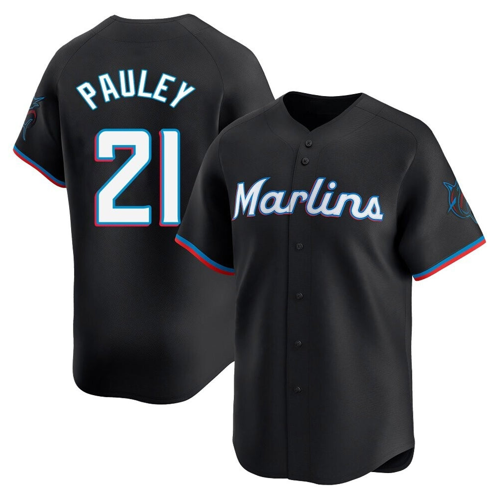 Kooe M.Marlins #21 Graham Pauley Player Black  Home Limited Stitched Jerseys