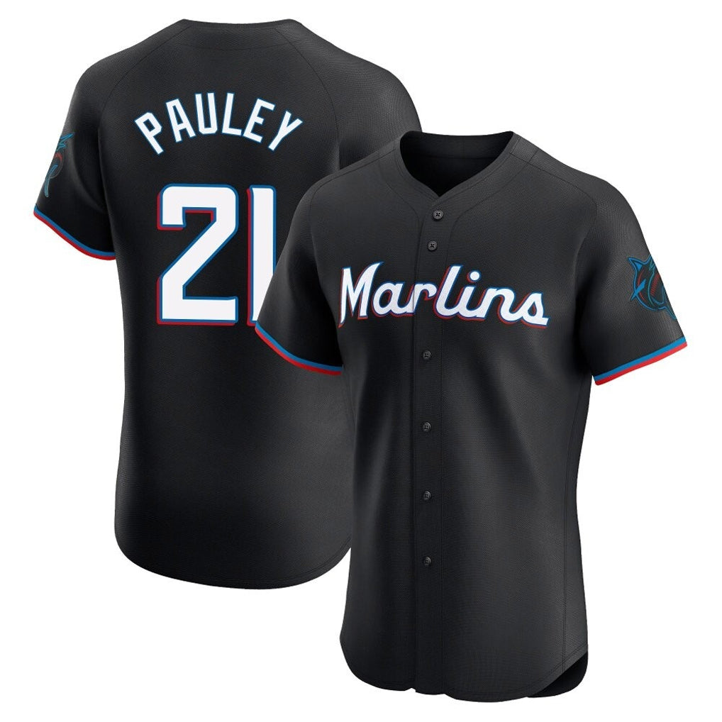 Kooe M.Marlins #21 Graham Pauley Player Black Vapor Home Limited Elite Stitched Jerseys