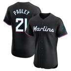 Kooe M.Marlins #21 Graham Pauley Player Black Vapor Home Limited Elite Stitched Jerseys