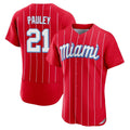 Kooe M.Marlins #21 Graham Pauley Player Red City Connect Home Limited Elite Stitched Jerseys