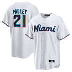 Kooe M.Marlins #21 Graham Pauley Player White  Home Game Stitched Jerseys