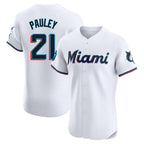 Kooe M.Marlins #21 Graham Pauley Player White  Home Limited Elite Stitched Jerseys