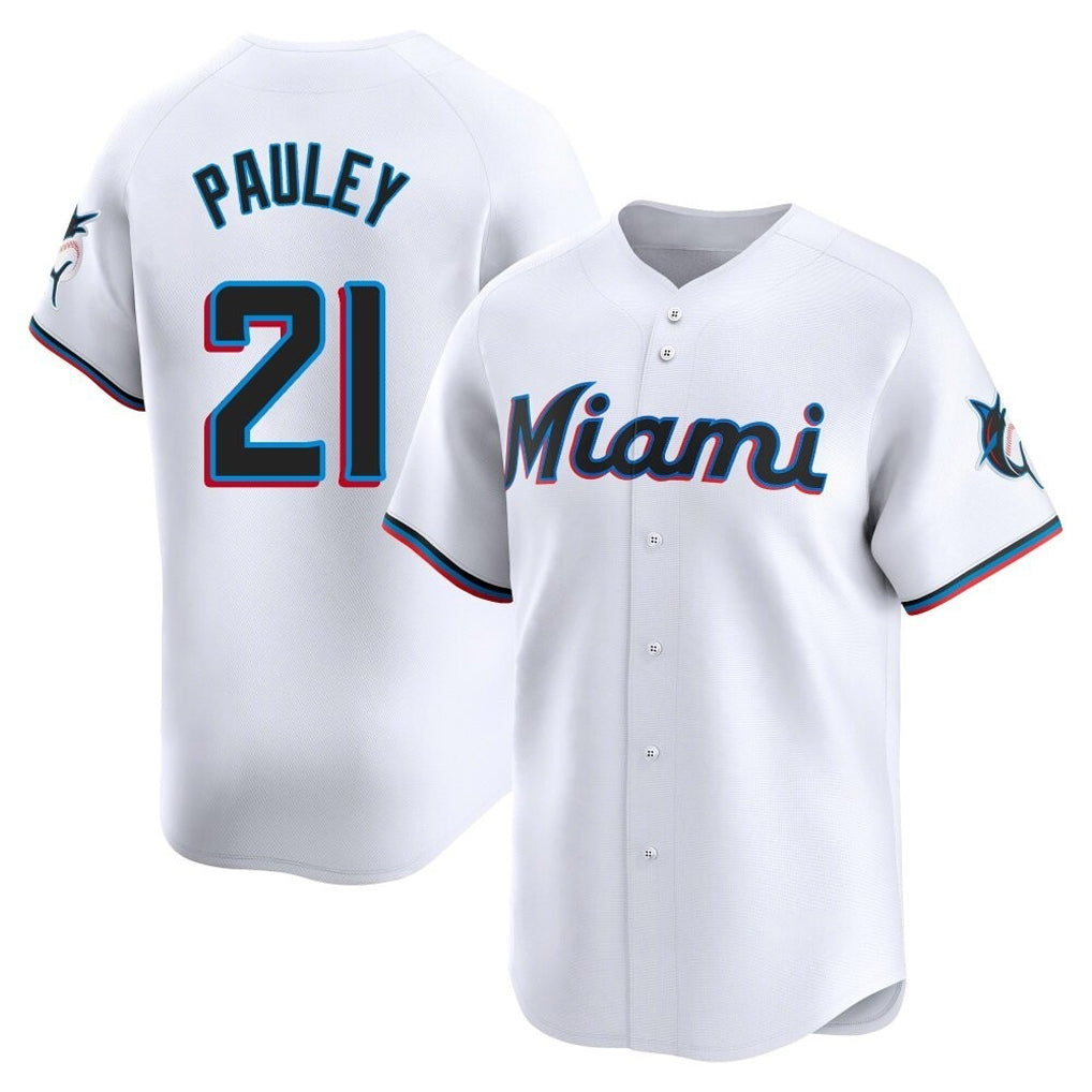 Kooe M.Marlins #21 Graham Pauley Player White  Home Limited Stitched Jerseys
