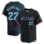 Kooe M.Marlins #22 Sandy Alcantara Player Black City Connect Home Limited Stitched Jerseys