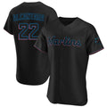 Kooe M.Marlins #22 Sandy Alcantara Player Black Home Limited Elite Stitched Jerseys