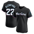 Kooe M.Marlins #22 Sandy Alcantara Player Black Vapor Home Limited Elite Stitched Jerseys