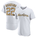 Kooe M.Marlins #22 Sandy Alcantara Player Gold  Home Limited Elite Stitched Jerseys