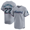 Kooe M.Marlins #22 Sandy Alcantara Player Gray Home Limited Stitched Jerseys
