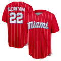 Kooe M.Marlins #22 Sandy Alcantara Player Red City Connect Home Game Stitched Jerseys