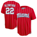 Kooe M.Marlins #22 Sandy Alcantara Player Red City Connect Home Game Stitched Jerseys