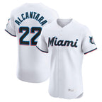 Kooe M.Marlins #22 Sandy Alcantara Player White  Home Limited Elite Stitched Jerseys