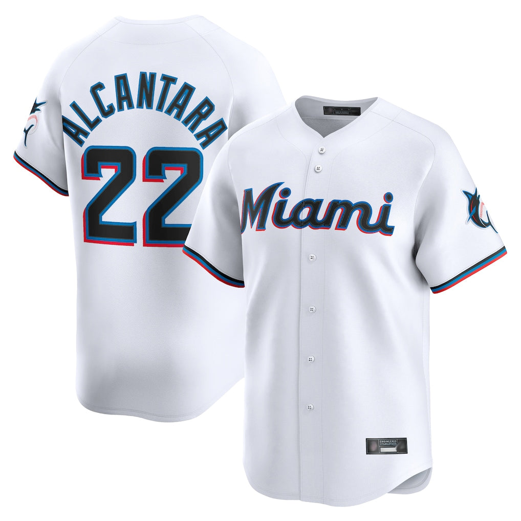 Kooe M.Marlins #22 Sandy Alcantara Player White Home Limited Stitched Jerseys