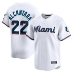 Kooe M.Marlins #22 Sandy Alcantara Player White Home Limited Stitched Jerseys