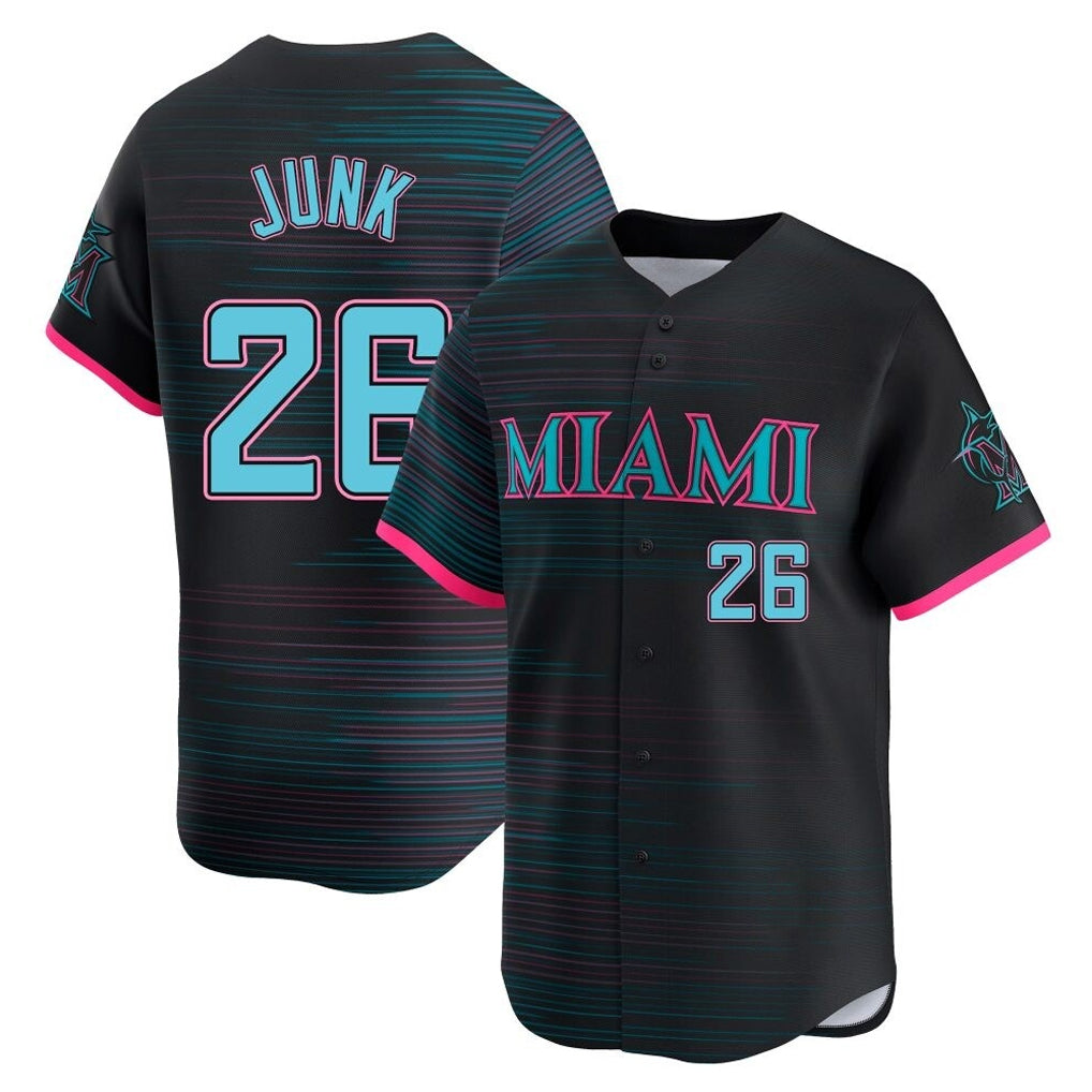 Kooe M.Marlins #26 Janson Junk Player Black City Connect Home Limited Stitched Jerseys