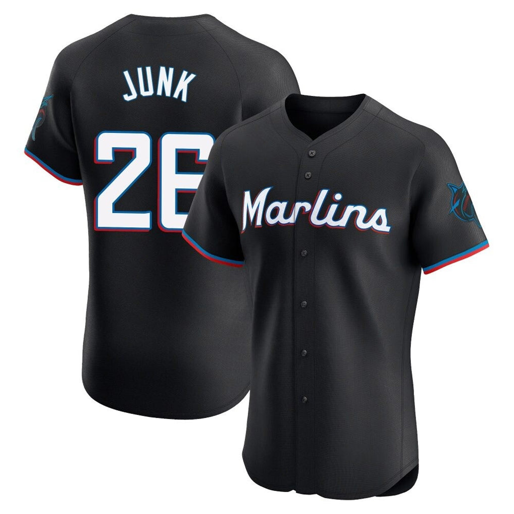 Kooe M.Marlins #26 Janson Junk Player Black Vapor Home Limited Elite Stitched Jerseys