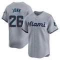 Kooe M.Marlins #26 Janson Junk Player Gray Home Limited Stitched Jerseys