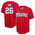 Kooe M.Marlins #26 Janson Junk Player Red City Connect Home Game Stitched Jerseys