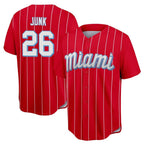 Kooe M.Marlins #26 Janson Junk Player Red City Connect Home Game Stitched Jerseys