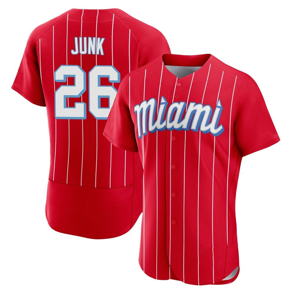 Kooe M.Marlins #26 Janson Junk Player Red City Connect Home Limited Elite Stitched Jerseys