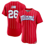 Kooe M.Marlins #26 Janson Junk Player Red City Connect Home Limited Elite Stitched Jerseys