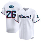 Kooe M.Marlins #26 Janson Junk Player White Home Limited Stitched Jerseys