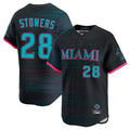Kooe M.Marlins #28 Kyle Stowers Player Black City Connect Home Limited Stitched Jerseys