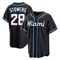 Kooe M.Marlins #28 Kyle Stowers Player Black Fashion Out Home Game Stitched Jerseys