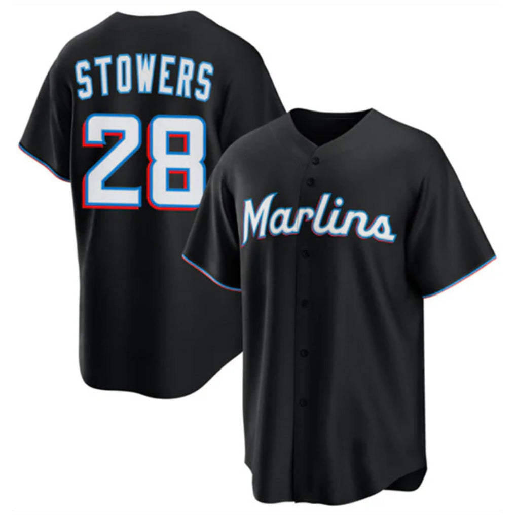 Kooe M.Marlins #28 Kyle Stowers Player Black  Home Game Stitched Jerseys