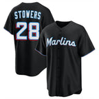 Kooe M.Marlins #28 Kyle Stowers Player Black  Home Game Stitched Jerseys