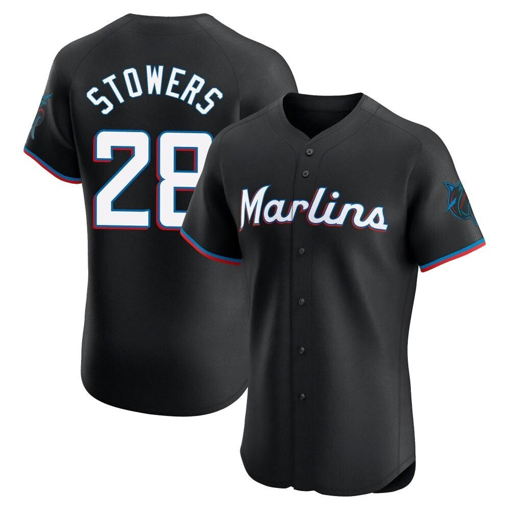 Kooe M.Marlins #28 Kyle Stowers Player Black Vapor Home Limited Elite Stitched Jerseys