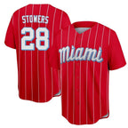Kooe M.Marlins #28 Kyle Stowers Player Red City Connect Home Game Stitched Jerseys