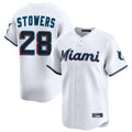 Kooe M.Marlins #28 Kyle Stowers Player White  Home Limited Stitched Jerseys