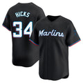 Kooe M.Marlins #34 Liam Hicks Player Black Home Limited Stitched Jerseys