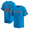 Kooe M.Marlins #34 Liam Hicks Player Blue Home Limited Stitched Jerseys