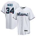 Kooe M.Marlins #34 Liam Hicks Player White  Home Game Stitched Jerseys
