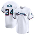 Kooe M.Marlins #34 Liam Hicks Player White  Home Limited Stitched Jerseys