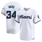 Kooe M.Marlins #34 Liam Hicks Player White  Home Limited Stitched Jerseys