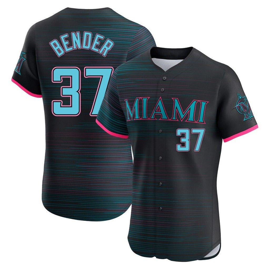 Kooe M.Marlins #37 Anthony Bender Player Black City Connect Home Limited Elite Stitched Jerseys