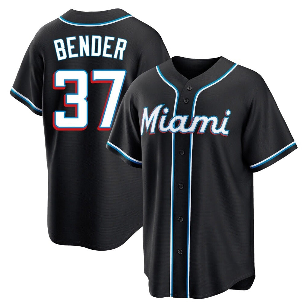 Kooe M.Marlins #37 Anthony Bender Player Black Fashion Out Home Game Stitched Jerseys