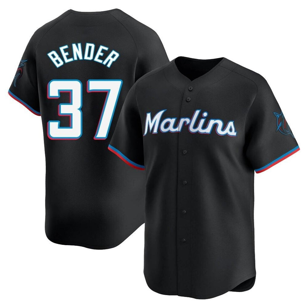 Kooe M.Marlins #37 Anthony Bender Player Black  Home Limited Stitched Jerseys