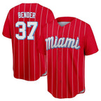 Kooe M.Marlins #37 Anthony Bender Player Red City Connect Home Game Stitched Jerseys